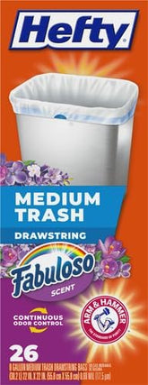 Hefty Medium Trash Bags,Fabuloso Scent,8 Gallon,26 Count (Pack of 12)