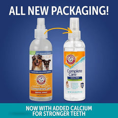 Arm & Hammer Complete Care Dog Dental Spray, Mint Flavor, Easy Brushless Dog Breath Freshener, Baking Soda Enhanced Formula for Fresh Dog Breath, 6oz