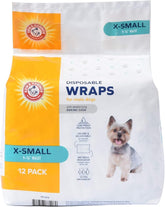 Arm & Hammer for Pets Male Dog Wraps, X-Small 12ct | Super Absorbent Dog Wraps for Male Dogs | Arm & Hammer Baking Soda Enhanced Doggie Diapers for Odor Control, Dog Diapers Male, Male Dog Diapers