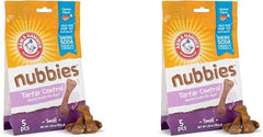 Arm & Hammer for Pets Nubbies Dental Treats - Baking Soda & Calcium Dog Dental Chews, Nubbed Texture Helps Scrub Plaque & Tartar While Chewing, Chicken Flavor, 5 Count, 1.75 Ounce - 2 Pack