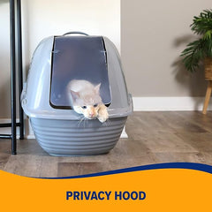 Arm & Hammer Jumbo Hooded Wave Enclosed Cat Litter Box with Microban, Made in USA