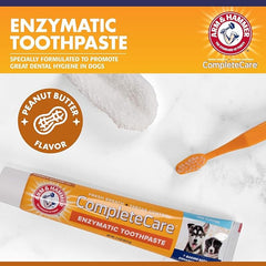 Arm & Hammer Complete Care Puppy Dental Kit, Chicken Flavor Enzymatic Dog Toothpaste, Toothbrush, & Microfiber Brush, Baking Soda + Calcium, Enhanced Formula, 2.5oz - 2 Pack