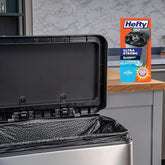 Hefty Ultra Strong Trash Bags 13 Gallon Black | Tall Kitchen | Drawstring Closure | Odor Control | Clean Burst Scent | 40 Bags, Pack of 6