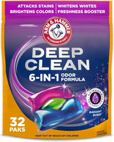 ARM & HAMMER Deep Clean Odor Formula Laundry Detergent Power Paks, 32 ct.