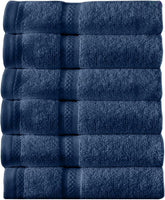 Arm & Hammer Performance Towel Washcloth Set, 6 Piece, Dark Blue