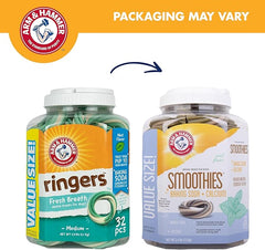 Arm & Hammer for Pets Smoothies Dental Treats for Dogs with Baking Soda and Calcium, Help Fight Bad Breath, Plaque & Tartar without Brushing, Mint, Ring Shaped, 32 Pcs (Packaging may vary)