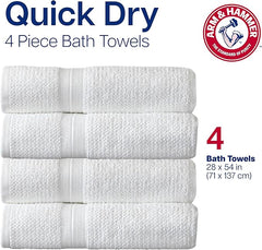 Arm & Hammer Quick Dry Bath Towels, 4 Piece, Light Blue