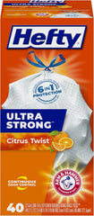 Hefty Ultra Strong Tall Kitchen Trash Bags - Citrus Twist, 13 Gallon, 40 Count