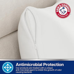 Arm & Hammer Cooling Comfort Zippered Body Pillow Cover, 20 x 54, White