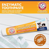 Arm & Hammer Complete Care Enzymatic Puppy Toothpaste, Peanut Butter Flavor, Enzymatic Dog Toothpaste for Puppies, Baking Soda + Calcium Formula, 6.2oz - 48 Pack