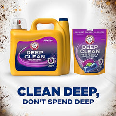 ARM & HAMMER™ Deep Clean Odor Formula Liquid Laundry Detergent, Laundry Odor Remover, Radiant Burst Scent, 150 Fl Oz, 100 Loads