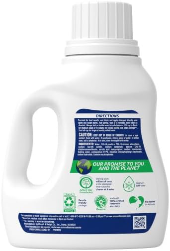 ARM & HAMMER Sensitive Skin Free & Clear, 33 Loads Liquid Laundry Detergent, 33 Fl oz