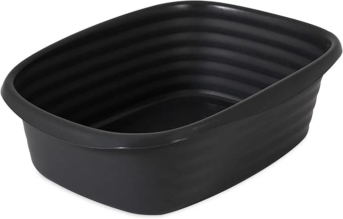 Arm & Hammer Simply Recycled Wave Open Cat Litter Pan, Small, Cat Litter Box, Made in USA, Black