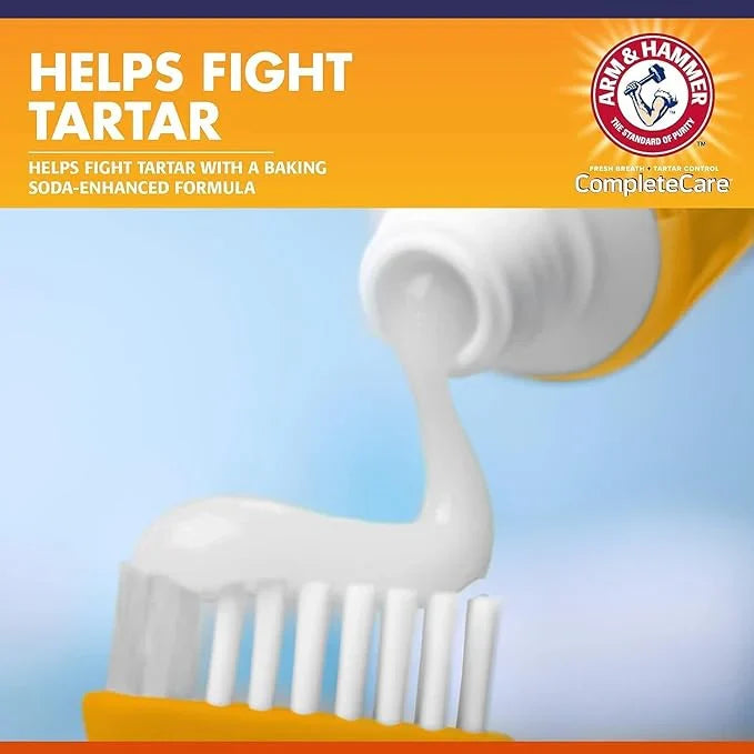 Arm & Hammer Complete Care Enzymatic Dog Toothpaste with Baking Soda and Calcium, Fluoride Free Formula for Plaque Tartar Control and Fresh Breath, Chicken Flavor, 6.2 Oz - 6 Pack
