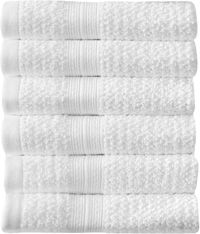 Arm & Hammer Quick Dry Washcloth Set, 6 Piece, White