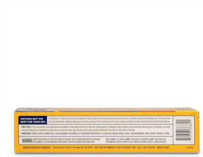 Arm & Hammer Complete Care Enzymatic Dog Toothpaste with Baking Soda and Calcium, Fluoride Free Formula for Plaque Tartar Control and Fresh Breath, Chicken Flavor, 6.2 Oz - 6 Pack