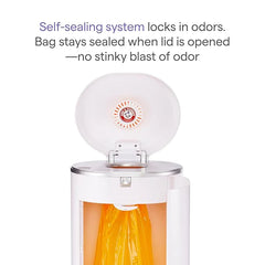 Munchkin® STEP™ Diaper Pail Powered by Arm & Hammer, #1 in Odor Control, Award-Winning, Includes 1 Snap, Seal & Toss™ Bag, 1 Starter Refill Ring, and 1 PUCK™ Baking Soda Cartridge