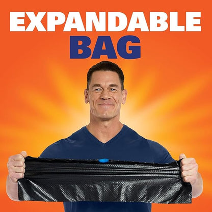 Hefty Ultra Strong Multipurpose Trash Bags, Black Large Flexible Bags with Drawstring, White Pine Breeze Scent, 30 Gallon Bags, 25 CT Bags Per Pack (Pack of 12)