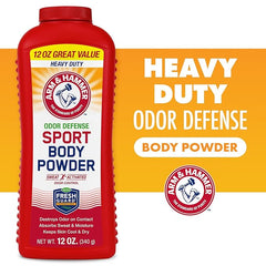 Arm & Hammer Sport Body Powder, Powder for Men and Women, Fresh Feeling, Talc Free, Aluminum Free Odor Defense with Baking Soda