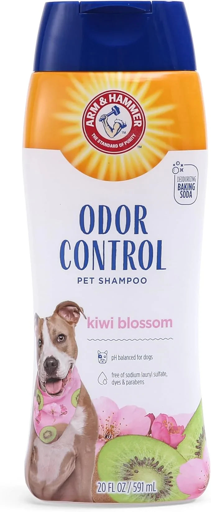 Arm & Hammer Deodorizing Dog Shampoo with Baking Soda for Odor Control, Tearless Moisturizing Formula for Sensitive Skin, Fresh Kiwi Blossom Scent, Safe for Dogs and Puppies, 20 Fl Oz - 2 Pack