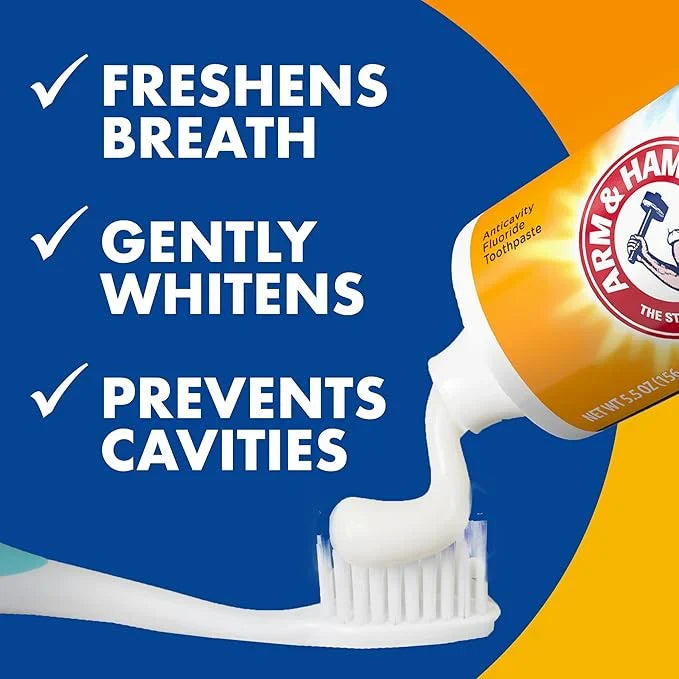 ARM & Hammer Toothpaste Plus TheraBreath Breath Fresheners, ICY Mint Flavor, Teeth Whitening Toothpaste, Anticavity Fluoride for Bad Breath, 5.5 Oz (Pack of 2)