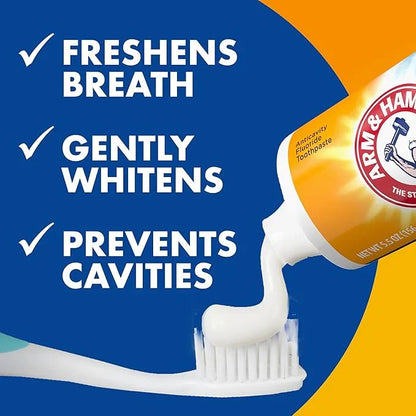 ARM & Hammer Toothpaste Plus TheraBreath Breath Fresheners, ICY Mint Flavor, Teeth Whitening Toothpaste, Anticavity Fluoride for Bad Breath, 5.5 Oz (Pack of 2)
