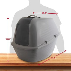 Arm & Hammer Jumbo Hooded Wave Enclosed Cat Litter Box with Microban, Made in USA