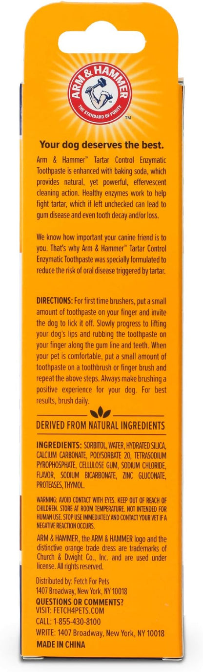 Arm & Hammer for Pets Tartar Control Enzymatic Toothpaste for Dogs Reduces Plaque & Tartar Buildup Safe for Puppies Beef Flavor, 2.5 Ounces Dog Toothpaste (Pack of 72)