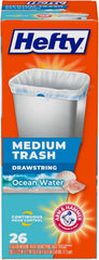 Hefty Medium Trash Bags, Ocean Water Scent, 8 Gallon, 26 Count