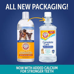Arm & Hammer Complete Care Dental Water Additive for Dogs, Easy Portion Bottle, Dog Breath Freshener, Dog Mouth Wash or Dental Rinse, Simply Add to Pet Drinking Water for Fresher Breath, 16 FL OZ