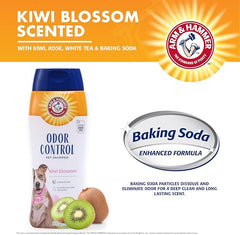 Arm & Hammer Deodorizing Dog Shampoo with Baking Soda for Odor Control, Tearless Moisturizing Formula for Sensitive Skin, Fresh Kiwi Blossom Scent, Safe for Dogs and Puppies, 20 Fl Oz - 2 Pack