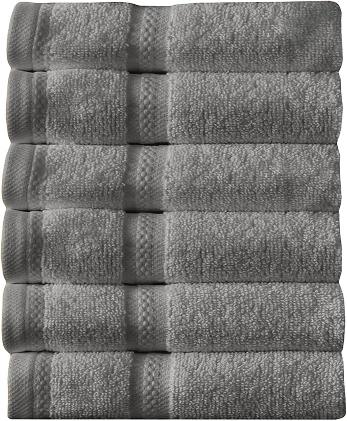 Arm & Hammer Performance Towel Washcloth Set, 6 Piece, Grey