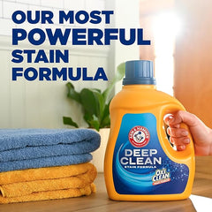 ARM & HAMMER Deep Clean Stain Formula OxiClean Max Force Liquid Laundry Detergent, Sparkling Clean Scent, 75 Fl Oz, 50 Loads