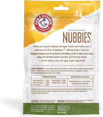 Arm & Hammer for Pets Nubbies Dental Treats - Baking Soda & Calcium Dog Dental Chews, Nubbed Texture Helps Scrub Plaque & Tartar While Chewing, Mint Flavor, 8 Count, 6.5 Ounce
