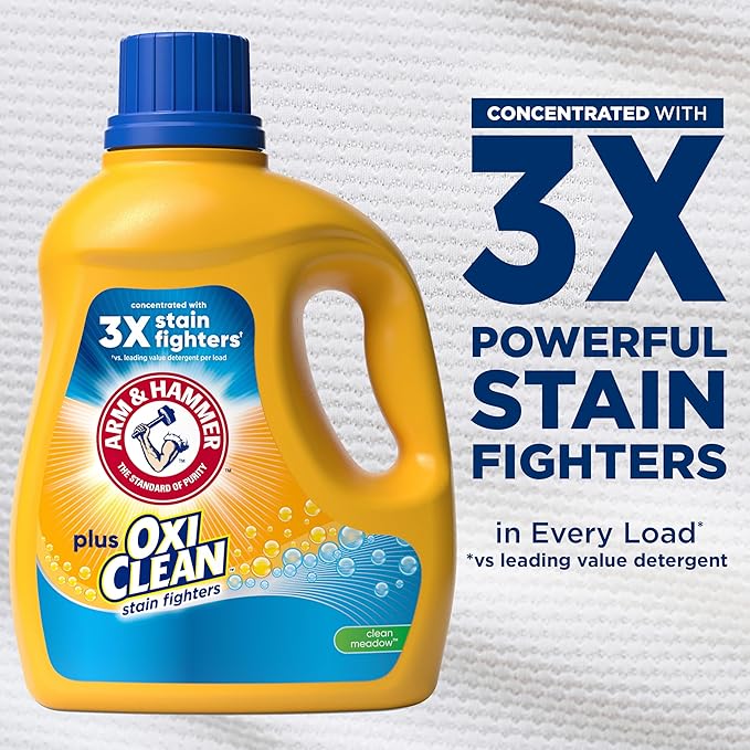 ARM & HAMMER Plus OxiClean Clean Meadow, 77 Loads Liquid Laundry Detergent, 100.5 fl oz
