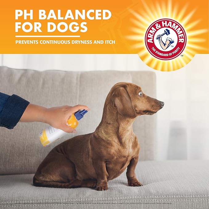 Arm & Hammer for Pets Waterless Bath Spray for Dogs Baking Soda, 8oz Mango Scent | Professional Quality Dog Grooming Spray, Free of Sodium Lauryl Sulfate & Parabens