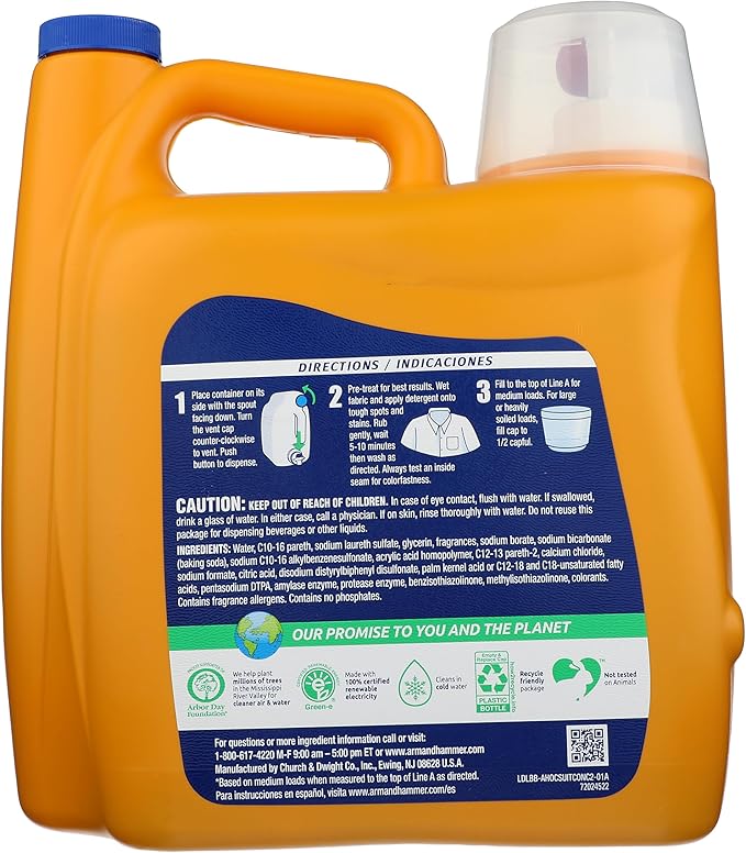 Arm & Hammer, Liquid Detergent Oxi Clean Fresh Scent, 138 Fl Oz