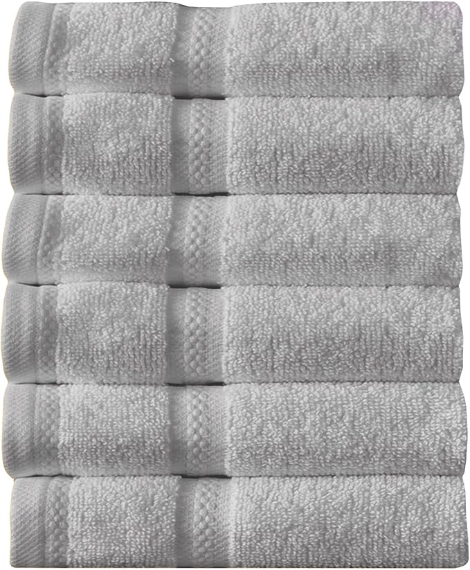Arm & Hammer Performance Towel Washcloth Set, 6 Piece, Light Grey