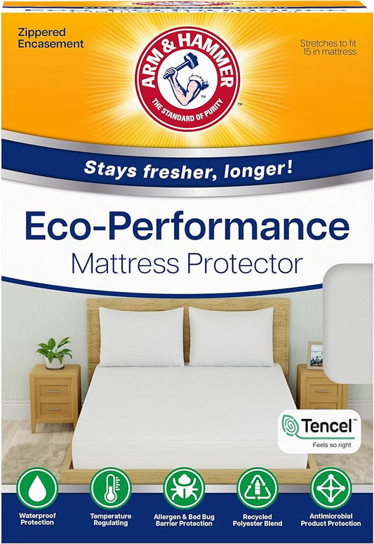 Arm & Hammer Eco Performance Zippered Mattress Protector with Tencel, Queen