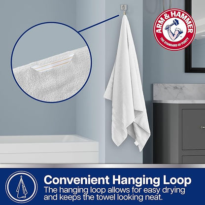 Arm & Hammer Performance Towel Washcloth Set, 6 Piece, Dark Blue
