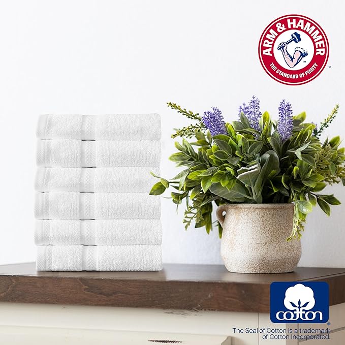 Arm & Hammer Performance Towel Washcloth Set, 6 Piece, Dark Blue