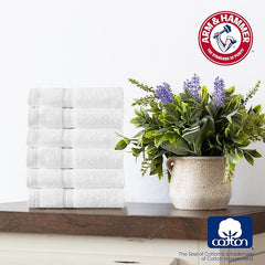 Arm & Hammer Performance Towel Washcloth Set, 6 Piece, Light Blue