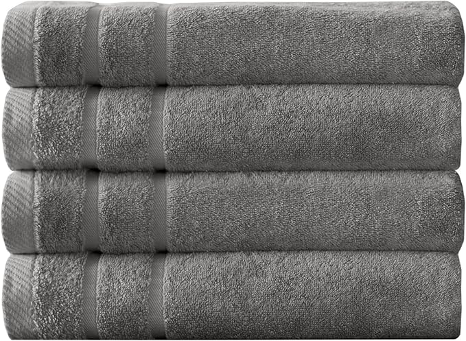 Arm & Hammer Super Soft Bath Towels, 4 Piece, Grey