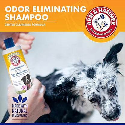 Arm & Hammer for Pets Super Deodorizing Shampoo for Dogs | Best Odor Eliminating Dog Shampoo | Great for All Dogs & Puppies, Fresh Kiwi Blossom Scent, 16 oz