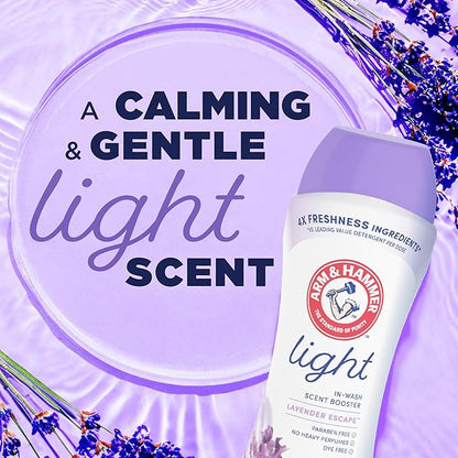 ARM & HAMMER Light In-Wash Scent Booster, Laundry Scent Booster Lavender Escape scent, 24 Oz