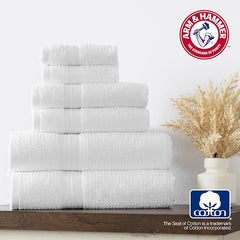 Arm & Hammer Quick Dry Bath Towel Set, 6 Piece, White