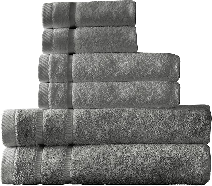 Arm & Hammer Super Soft Bath Towel Set, 6 Piece, Grey