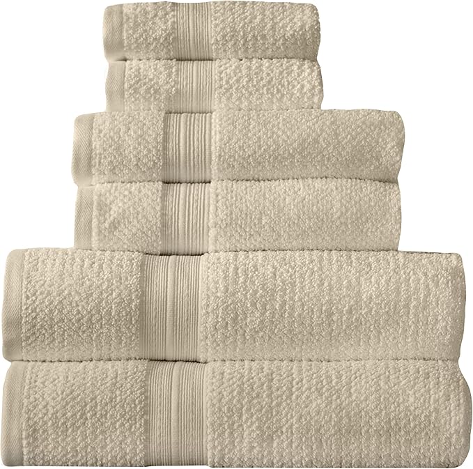 Arm & Hammer Quick Dry Bath Towel Set, 6 Piece, Khaki
