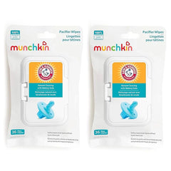Munchkin Arm & Hammer Pacifier Wipes - Safely Cleans Breast Pump Parts and Feeding Essentials for Baby and Toddler, 2 Pack, 72 Wipes